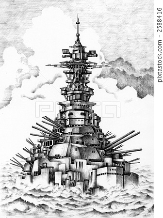 336x450 Battleship, Battleships, Pencil Sketch - Battleship Sketch
