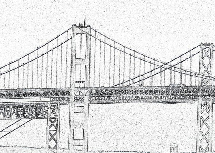 Bay Bridge Sketch at PaintingValley.com | Explore collection of Bay ...