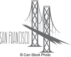 240x194 San Francisco Bridge Vintage Engraved Illustration. San Francisco - Bay Bridge Sketch