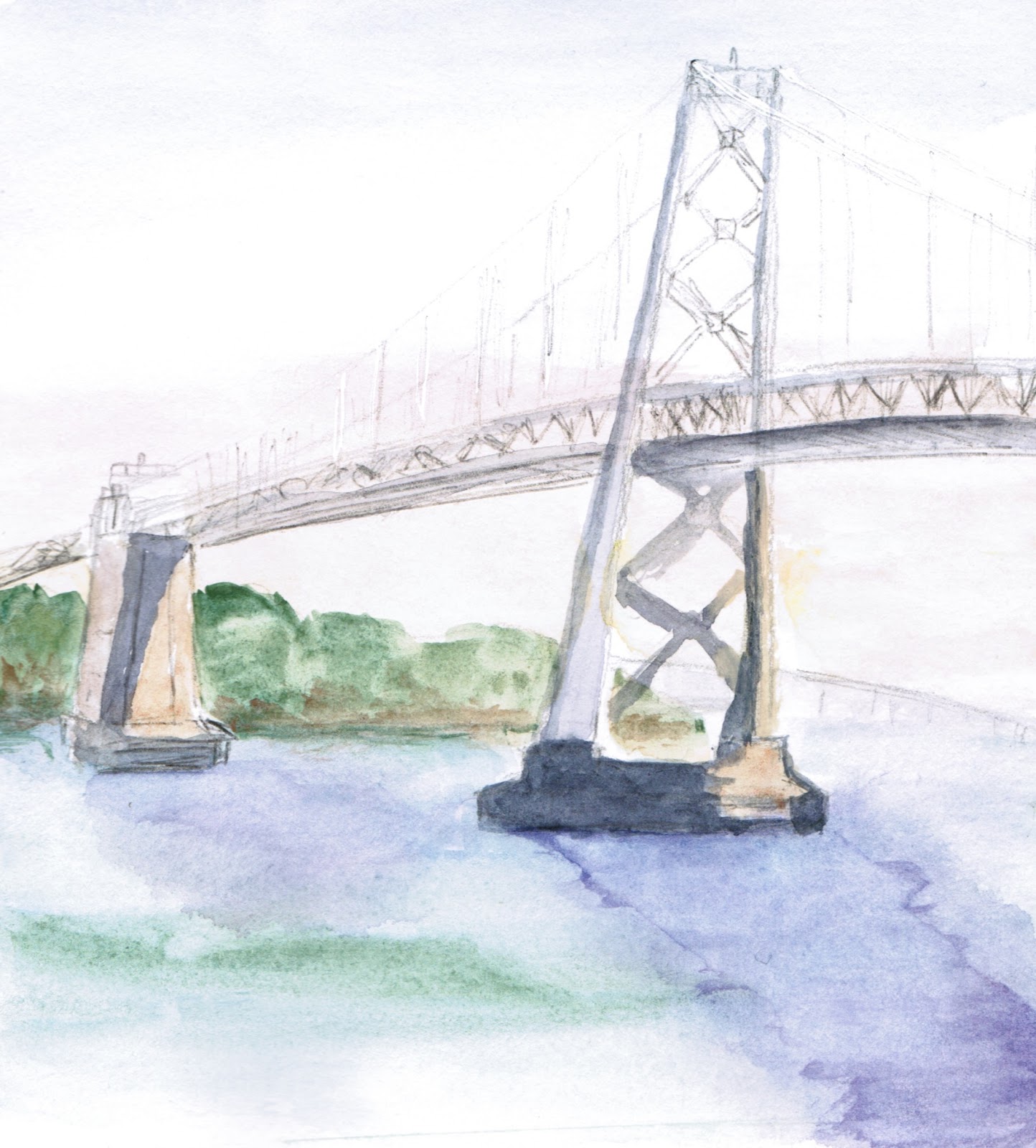 1444x1600 Urban Sketchers S.f. Bay Area Sketching - Bay Bridge Sketch