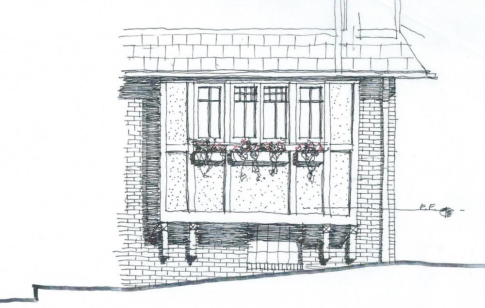 1000x636 Green Box Development Llc Exterior Projects - Bay Window Sketch
