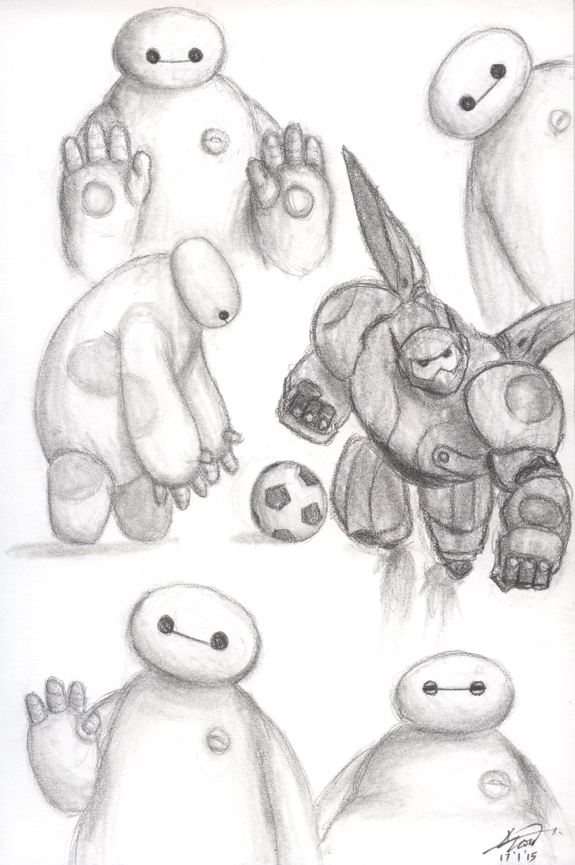 816x1228 Baymax Sketches By Kitty On @ Fan - Baymax Sketch
