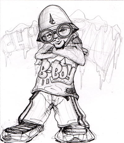 400x463 Illustrations Nate1design - Bboy Sketch