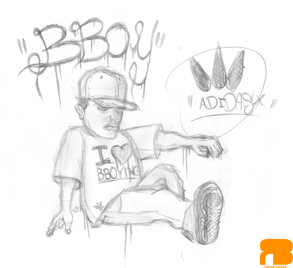 600x549 Rbc Bboy Sketch By Rb Creations - Bboy Sketch