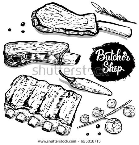 450x470 Collection Of Bbq Ribs Drawing Download Them And Try To Solve - Bbq Sketch