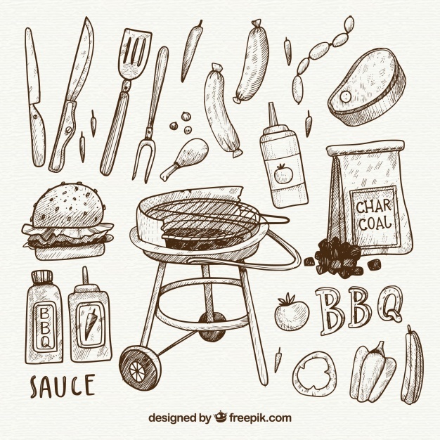 626x626 Grilled Sausage Vectors, Photos And Psd Files Free Download - Bbq Sketch