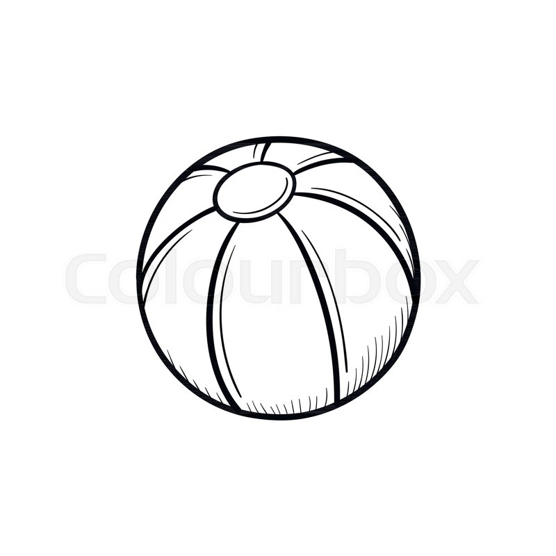 800x800 A Toy Beach Ball Hand Drawn Outline Doodle Icon. Inflatable Ball - Beach Ball Sketch