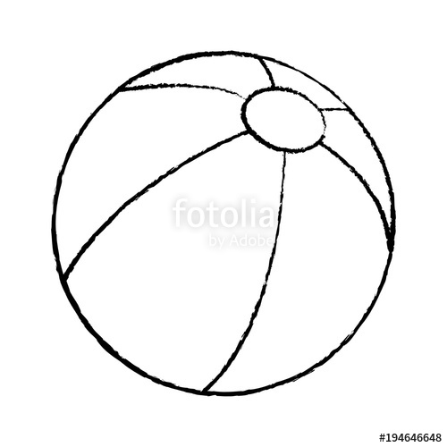 500x500 Beach Ball Icon Image Vector Illustration Design Black Sketch Line - Beach Ball Sketch
