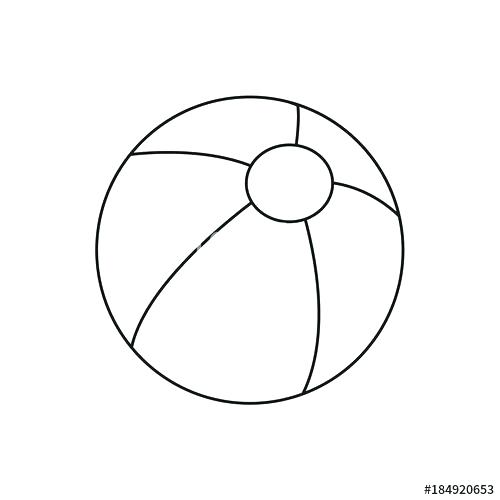 500x500 Beach Ball For Coloring 1960197 - Beach Ball Sketch