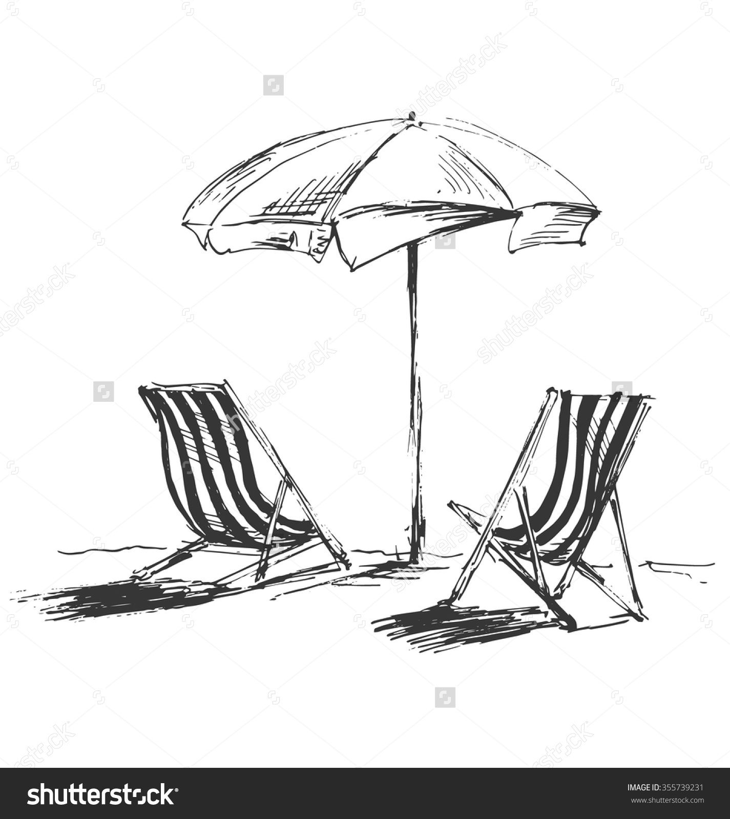 Beach Chair Sketch At Paintingvalley Com Explore Collection Of