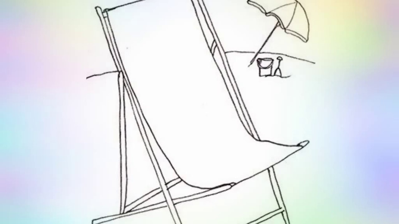 1280x720 How To Draw A Beach Chair Step By Step - Beach Chair Sketch