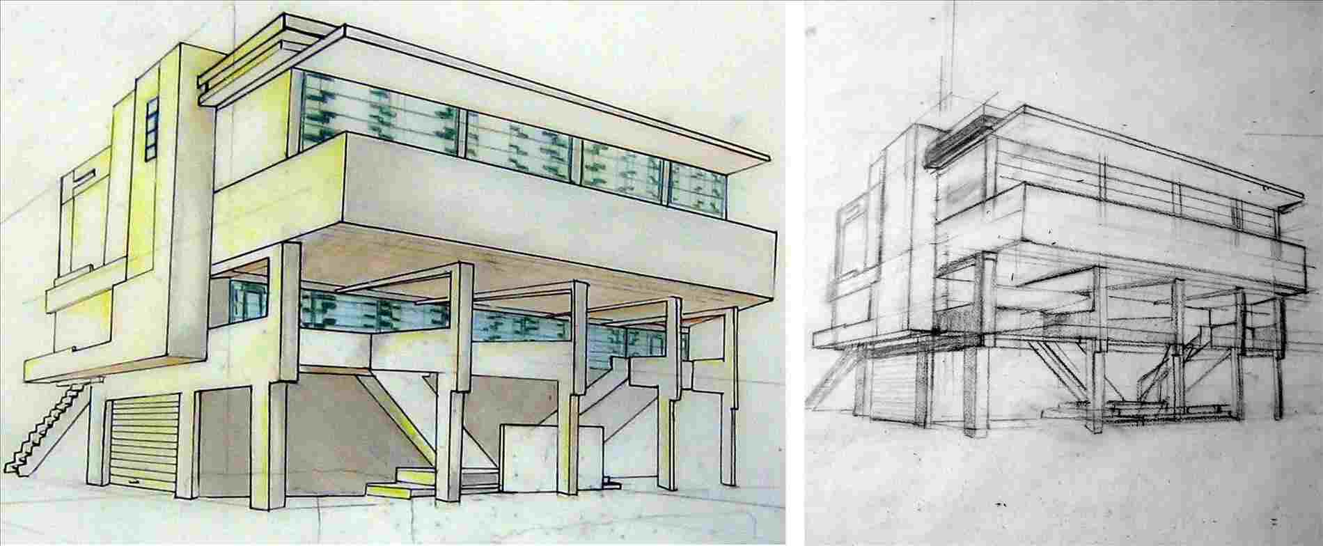 1900x784 Simple Beach House Drawing - Beach House Sketch