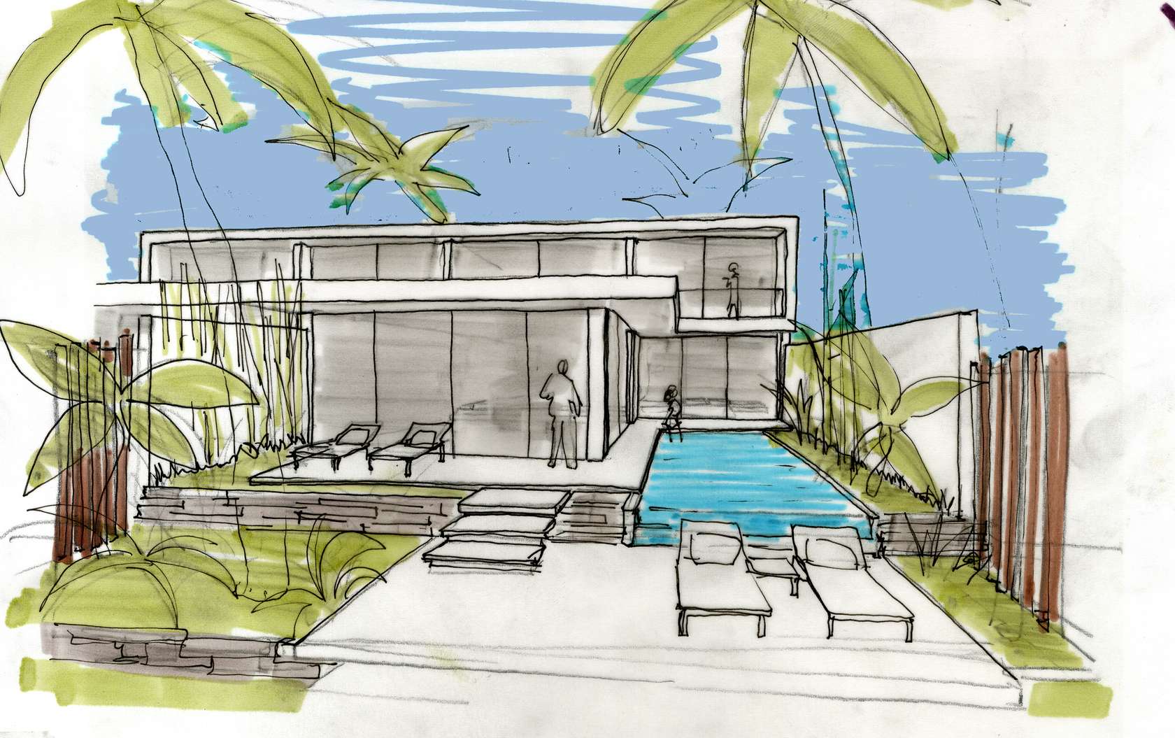 1680x1055 Villa Design Sketch Interior Design Ideas. - Beach House Sketch
