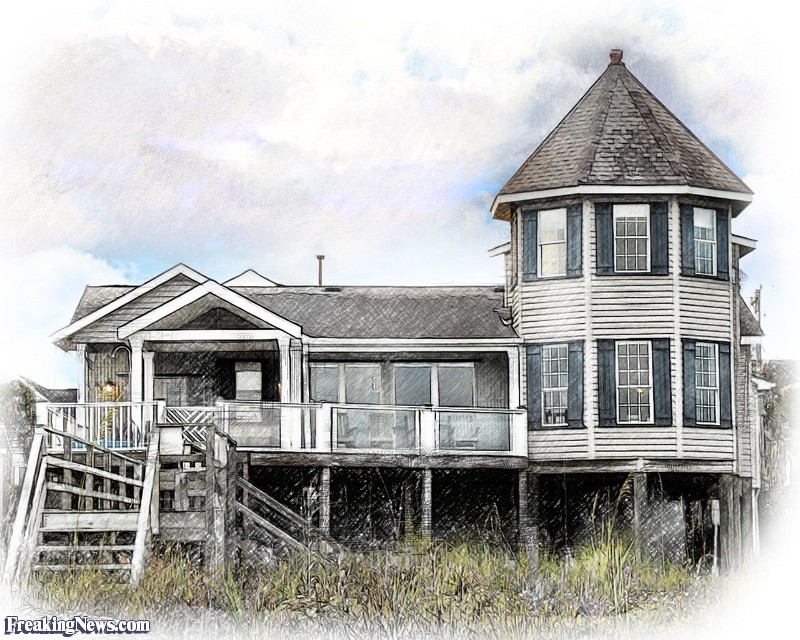 800x640 Beach House Pencil Sketch Pictures - Beach House Sketch