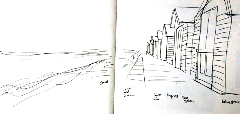 828x395 From Sketch To Editioned Print Gail Brodholt - Beach Hut Sketch