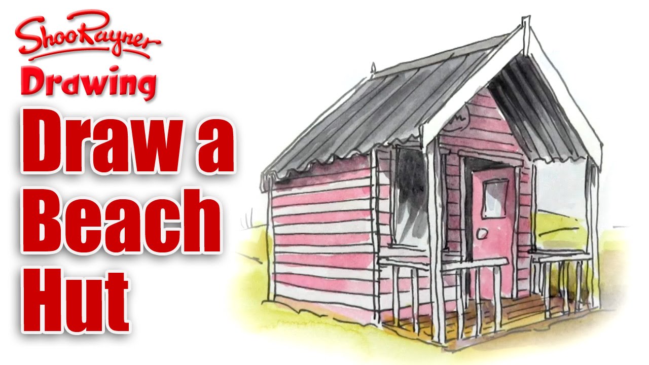 1280x720 How To Draw A Beach Hut - Beach Hut Sketch