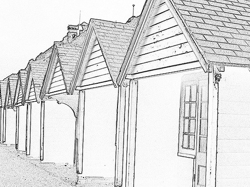 500x375 Beach Huts - Beach Hut Sketch