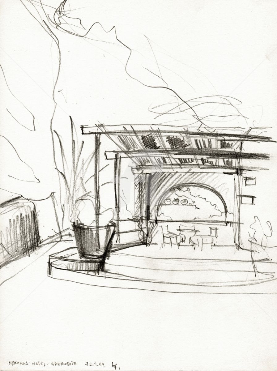 896x1200 Greek Landscape Sketches (Karina Plachetka) - Beach Landscape Sketch