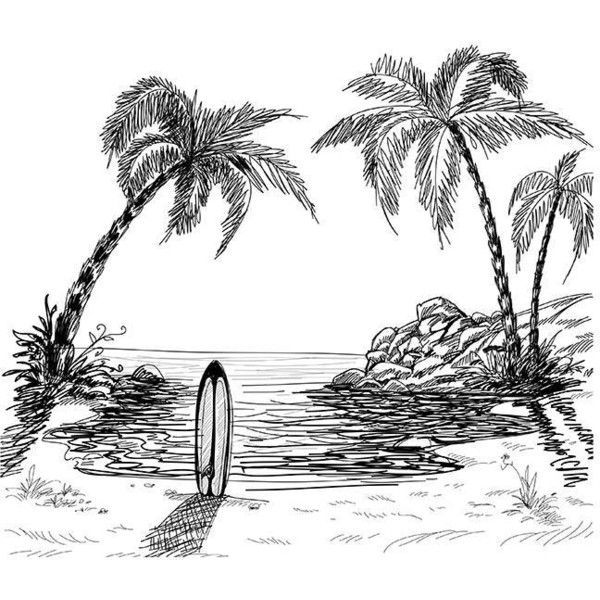 Beach Landscape Sketch At Explore Collection Of