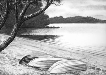 375x263 Coloring For Adults - Beach Landscape Sketch