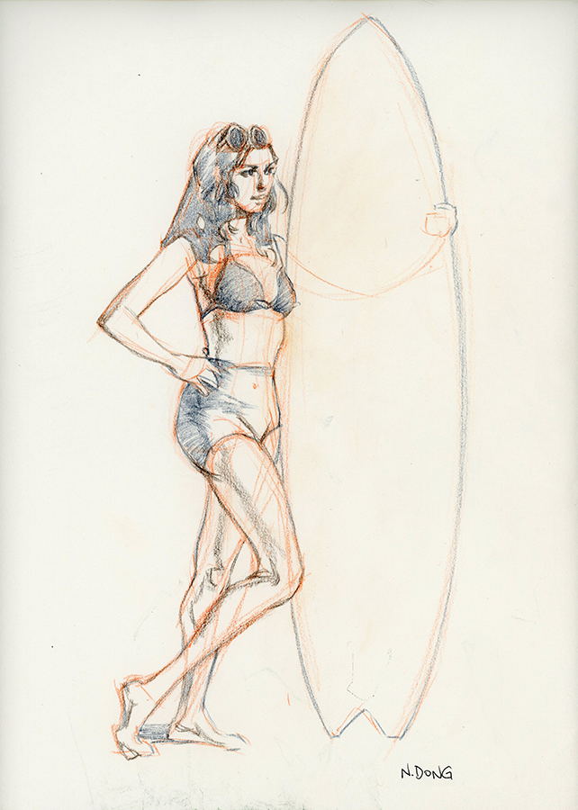 642x900 Figure Drawing Beach Party Nguyen Dong - Beach Party Sketch