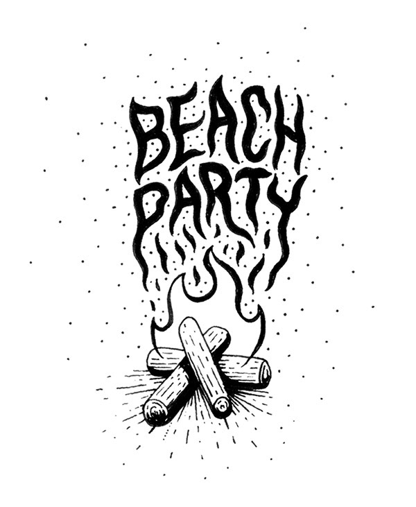 600x731 Ian Jepson - Beach Party Sketch