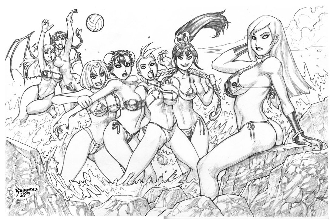 1101x725 Beach Party Sketch By Ryankinnaird - Beach Party Sketch