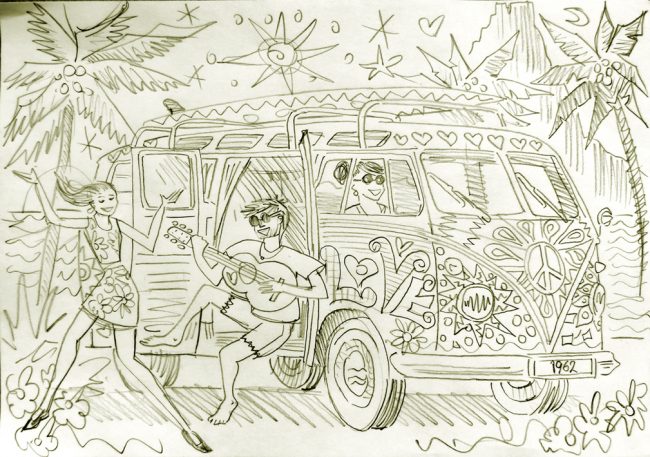 650x457 Tim Davies - Beach Party Sketch