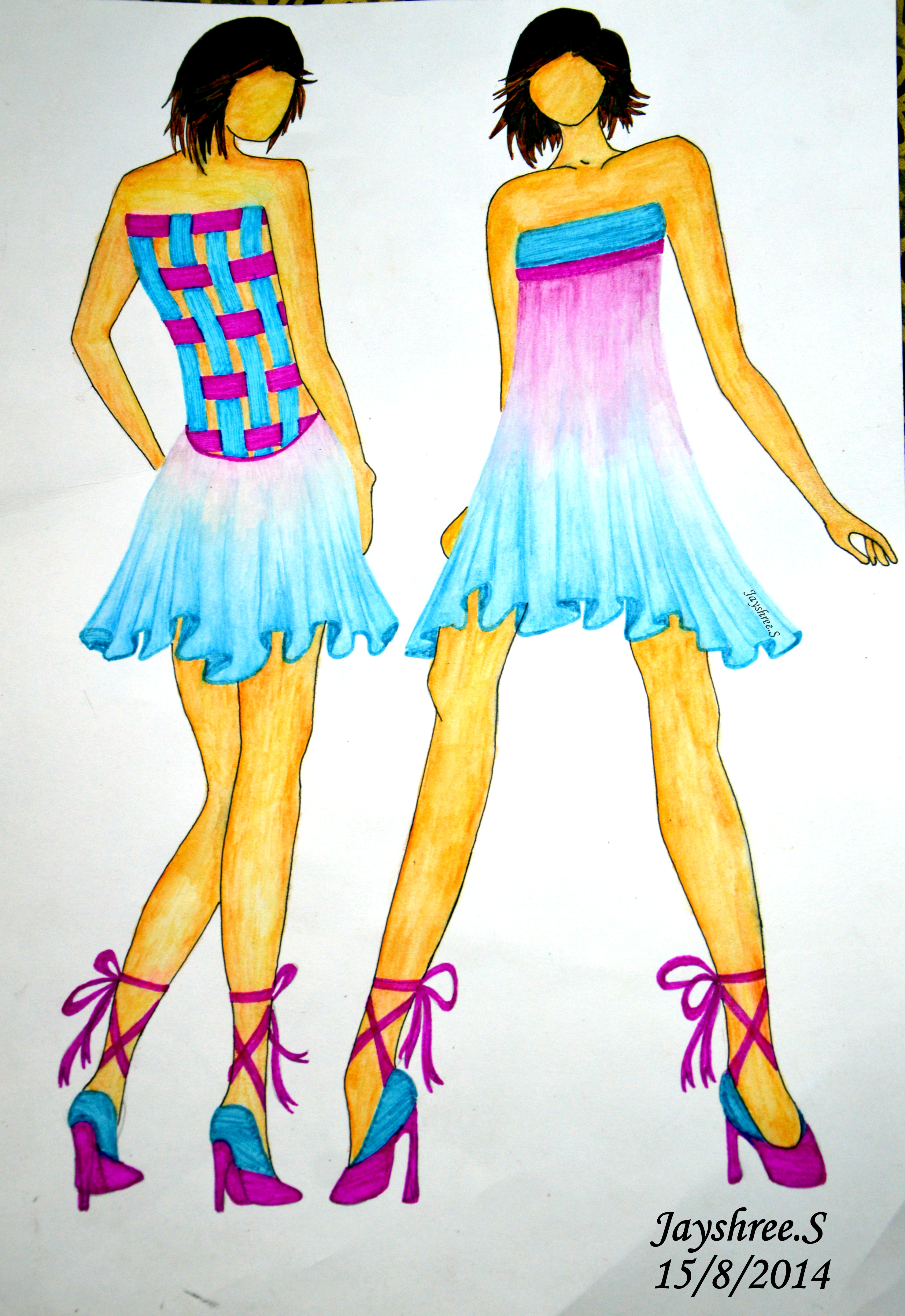 2960x4302 Beach Dress Art Wardrobe - Beach Party Sketch