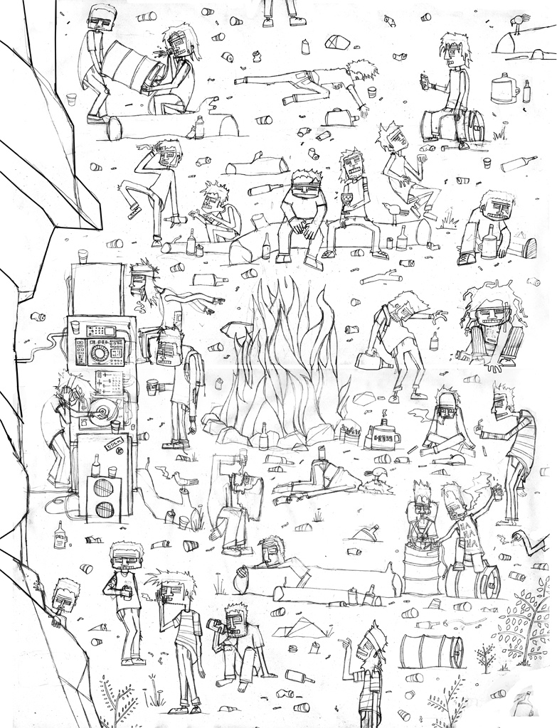 783x1024 Beach Party - Beach Party Sketch