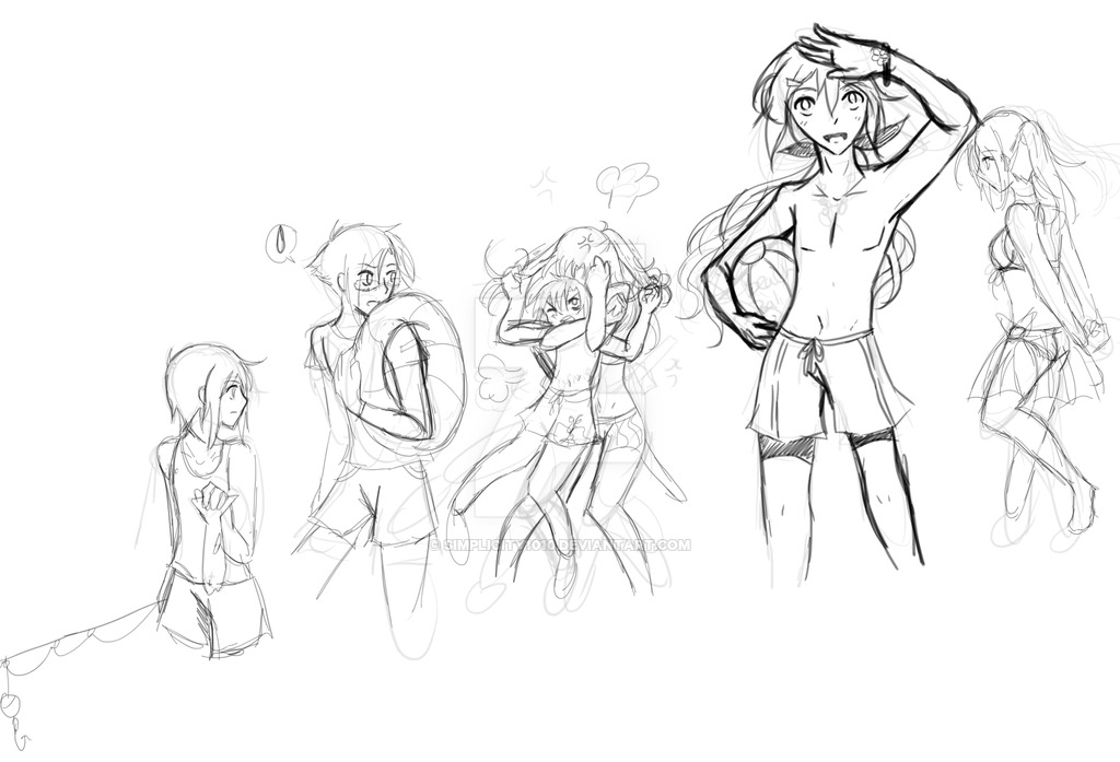 1024x697 Beach Party[Sketch] By Simplicity0073 - Beach Party Sketch