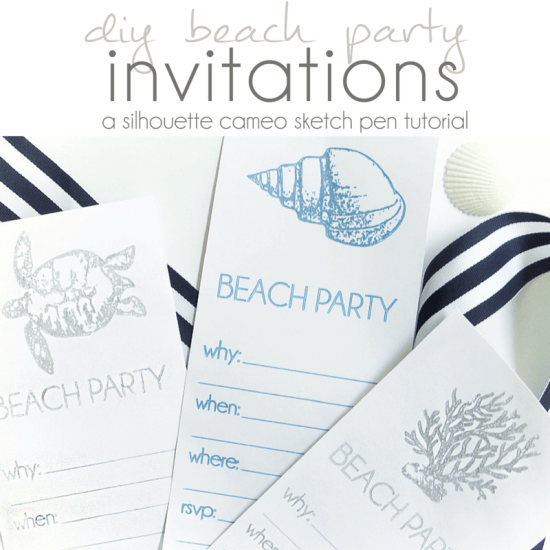 550x550 Diy Beach Party Invitations - Beach Party Sketch