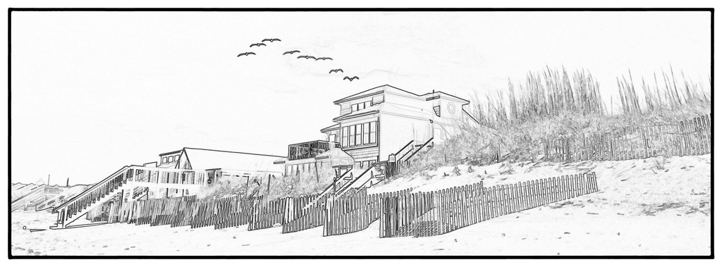 1024x379 Beach Scene Sketch This Is A Prelinry Acket For Bech Scen Bob - Beach Scene Sketch