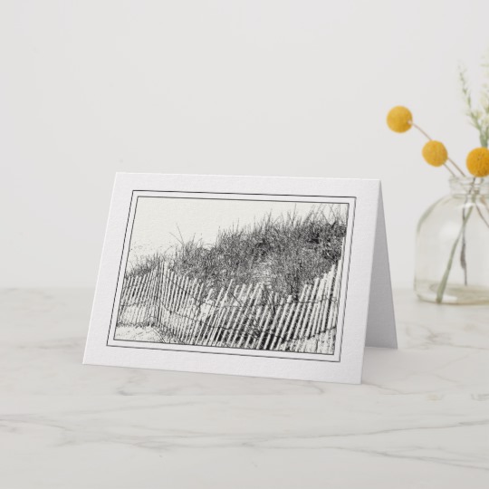 540x540 Beach Scene Sketch Note Card - Beach Scene Sketch