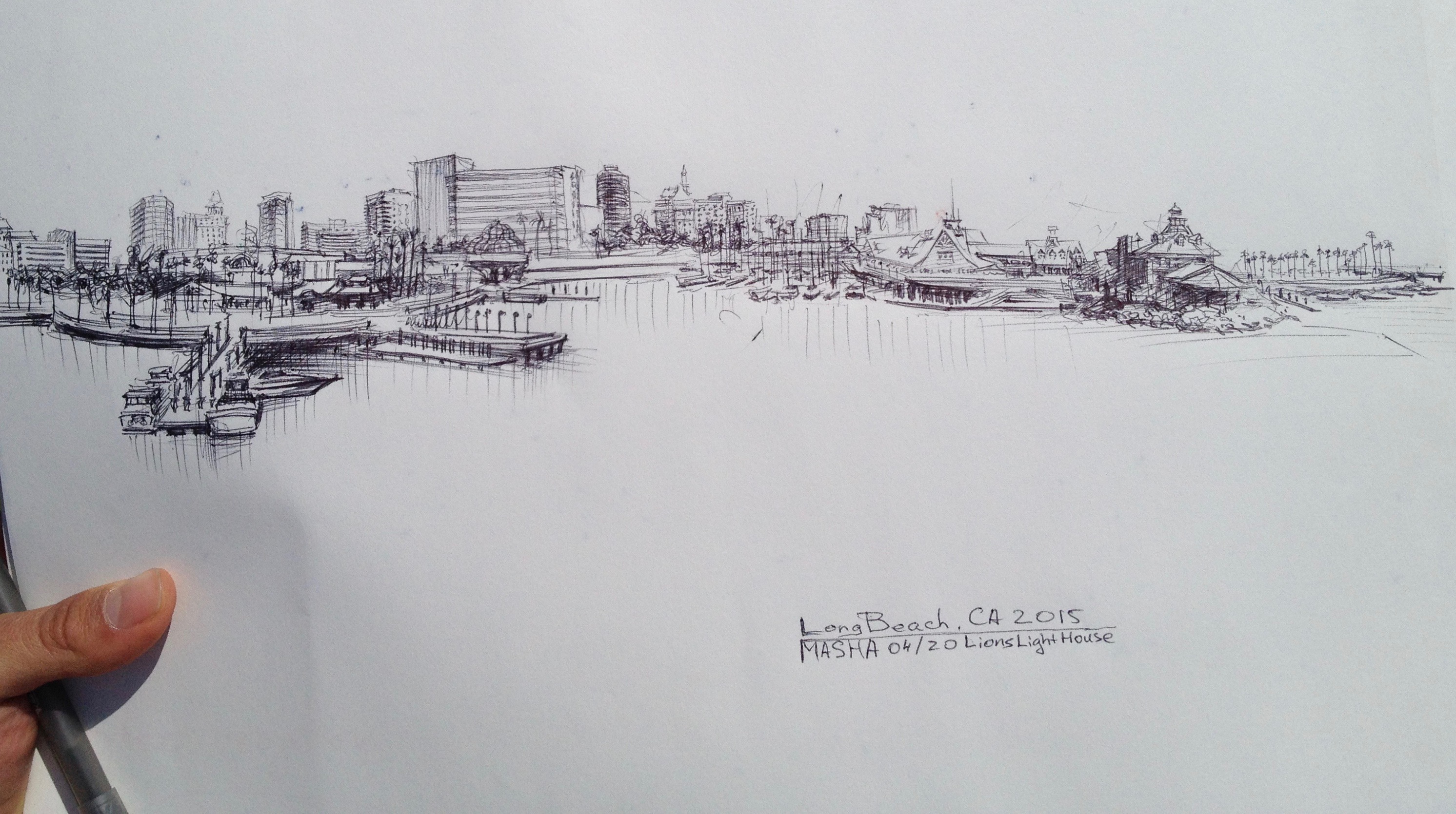 2985x1670 Long Beach Sketch Createdbymasha - Beach Sketch