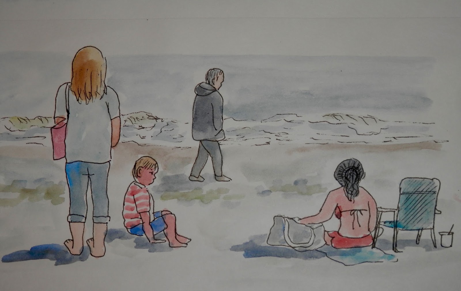1600x1012 Watercolors By Joan 2 Beach Sketch - Beach Sketch