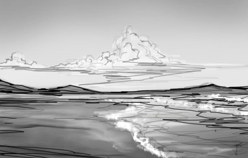 800x512 Black And White Beach Speed Sketch By Joshmackey - Beach Sketch Images