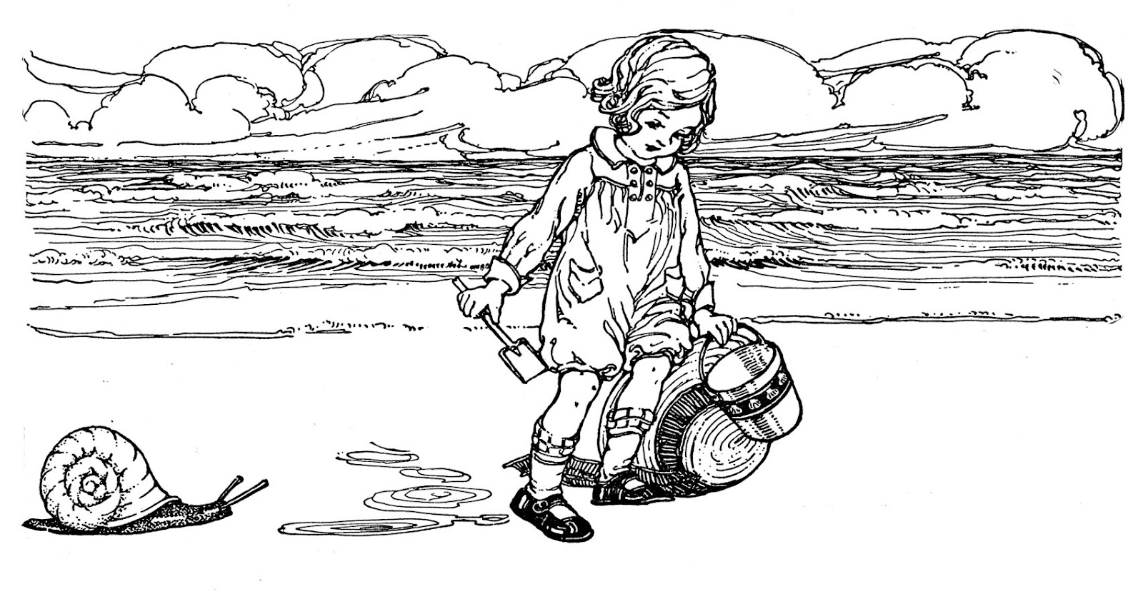 1600x853 Vintage Sketch - Beach Sketch Images