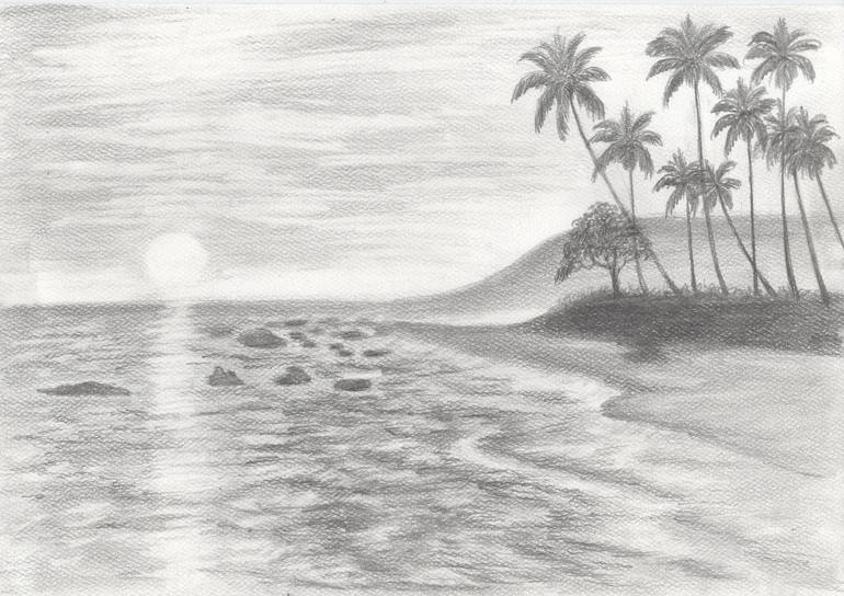 Beach Sunset Sketch at Explore collection of Beach