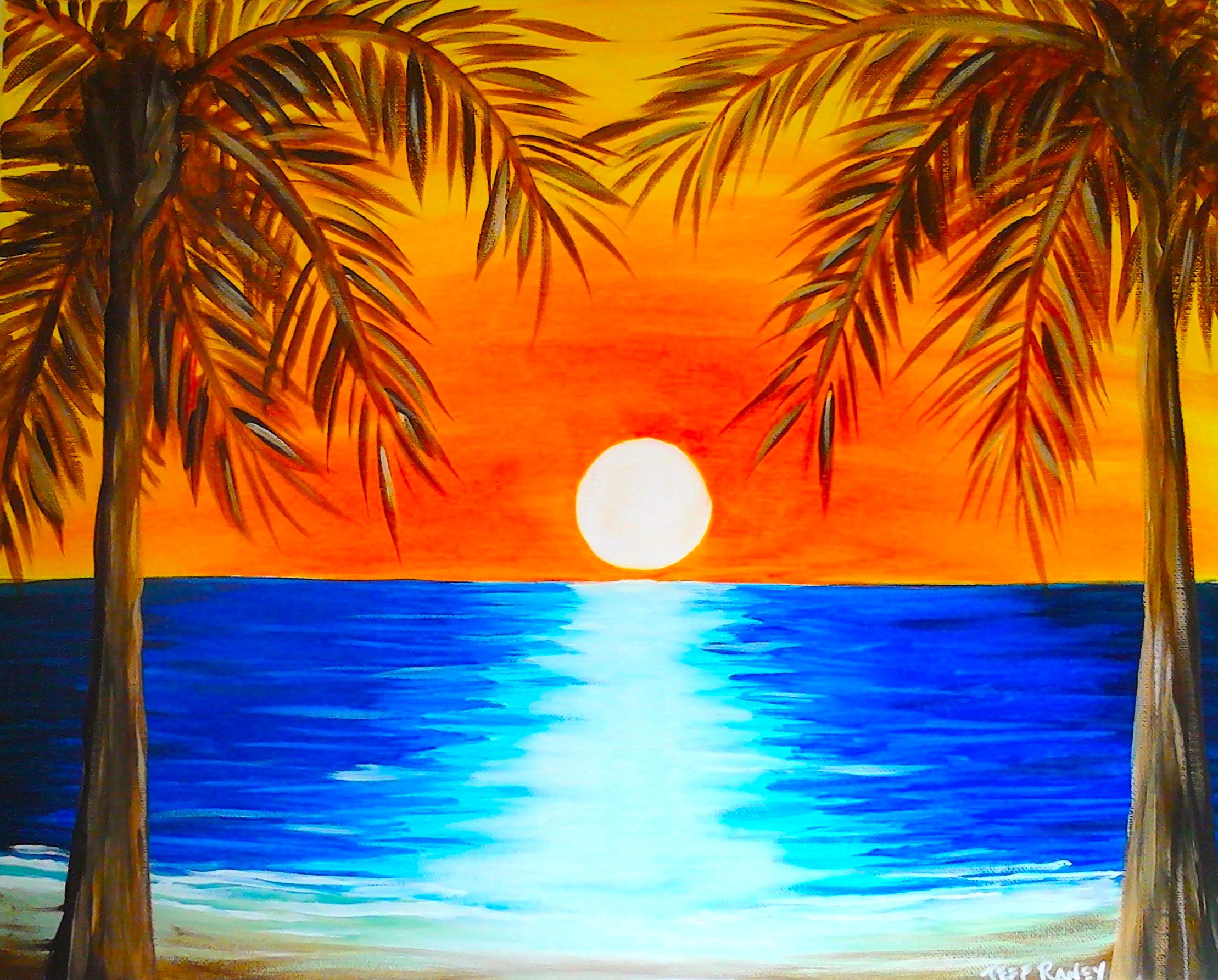 Sunset Drawing With Pencil Colour