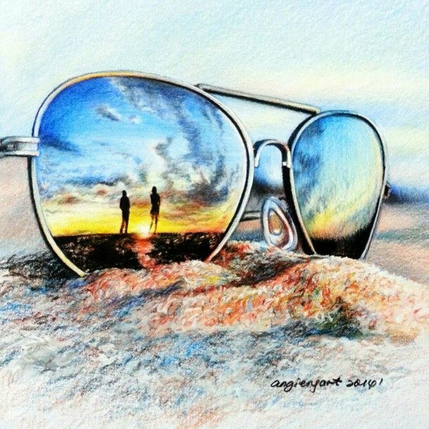 Beach Sunset Sketch At PaintingValley.com | Explore Collection Of Beach ...