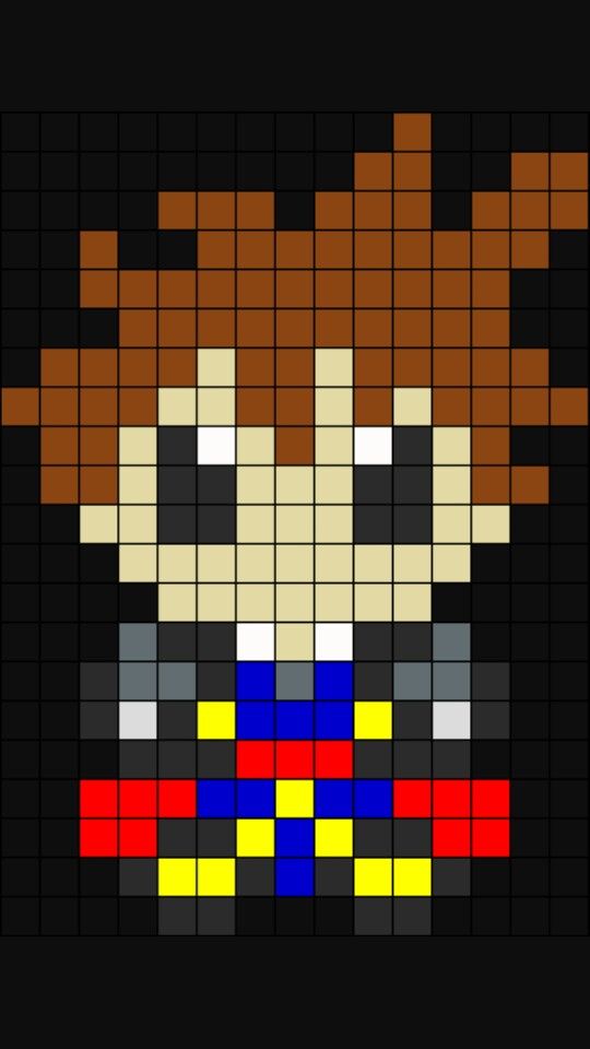 540x960 Sora Kingdom Hearts Perler Beads Sketch Out Perler Beads - Beads Sketch