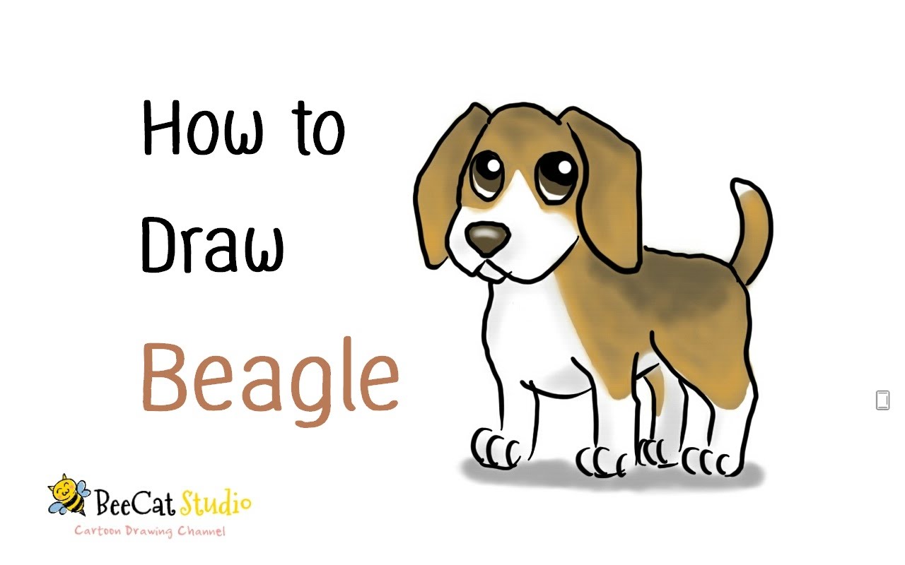1280x800 How To Draw A Cute Cartoon Beagle (Cartoon Dog) - Beagle Dog Sketch