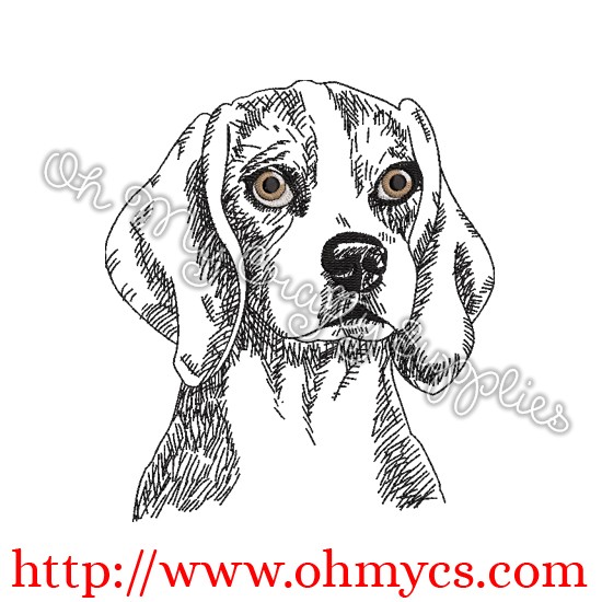 550x550 Sketch Beagle Embroidery Design - Beagle Sketch