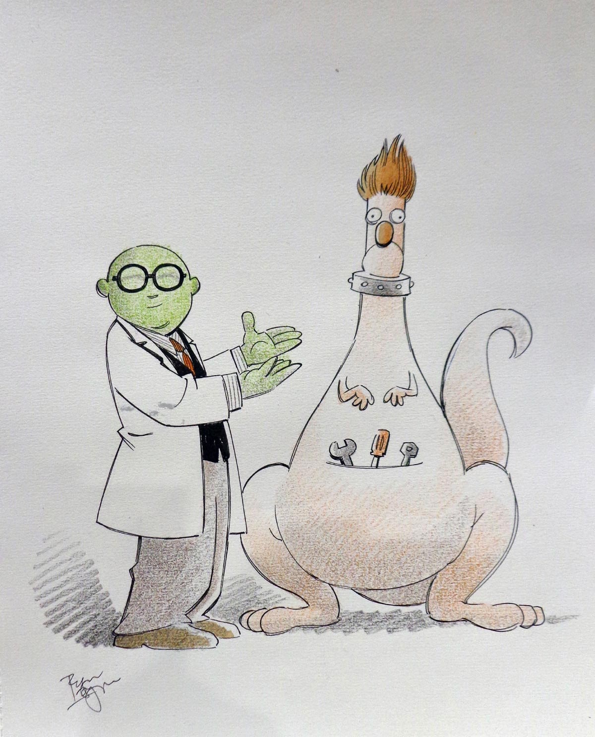 1200x1485 The Hotel Fred Heroes Con 2014 Sketch Bunsen And Beaker - Beaker Sketch
