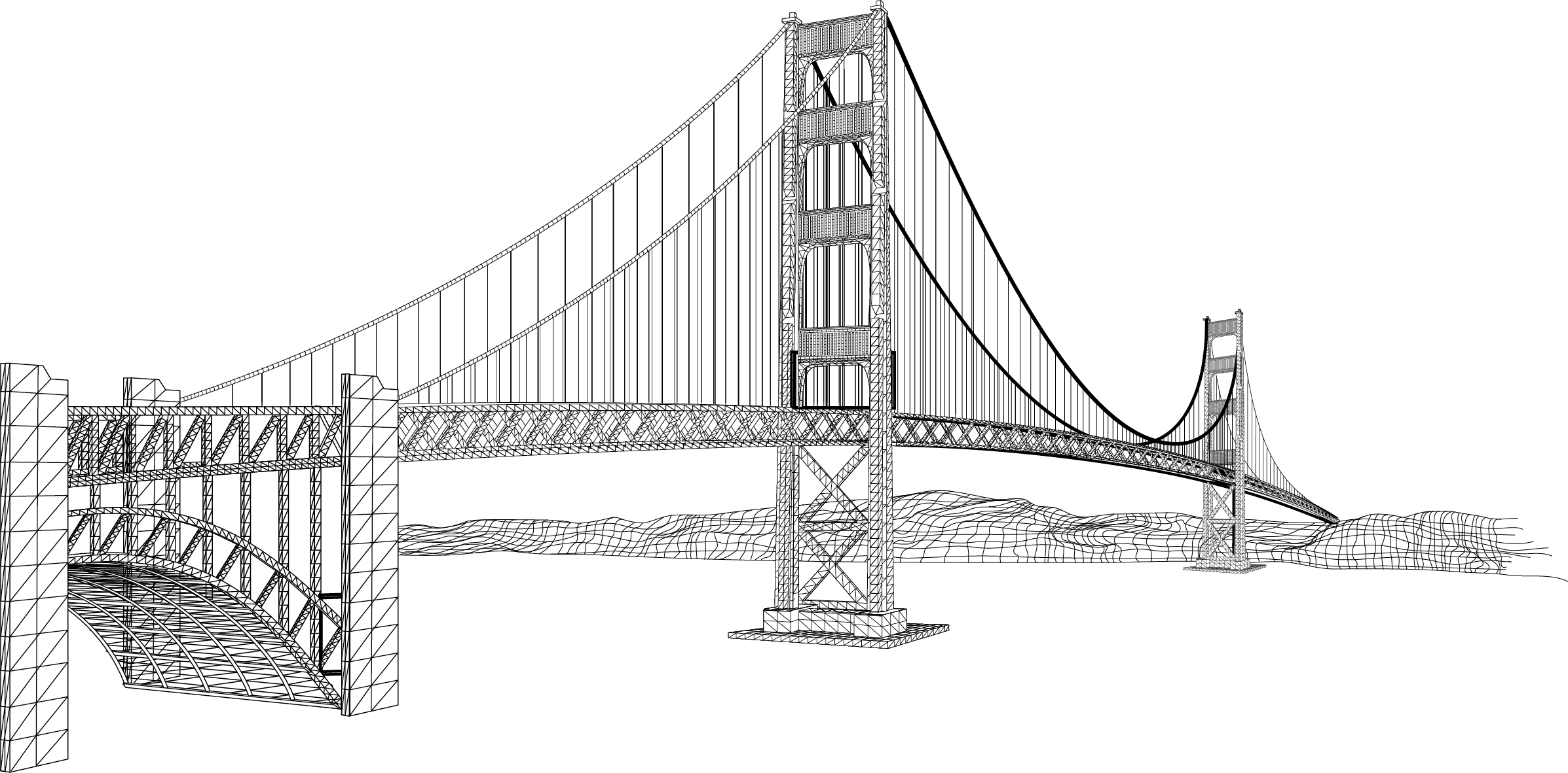 How To Draw A 3d Suspension Bridge