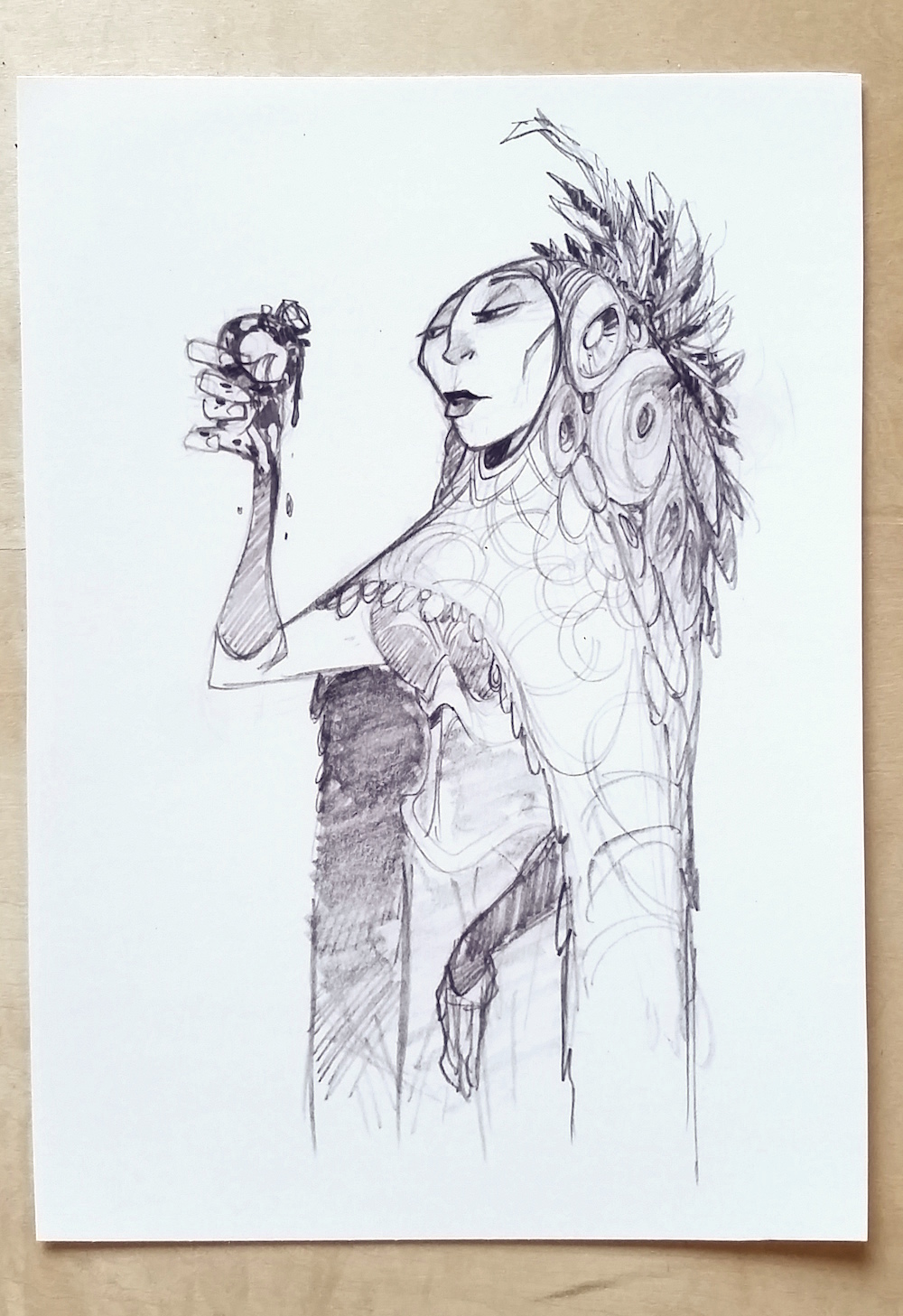 1000x1457 Wise Enchantress Sketch Print By Brett Bean The Art Store Of - Bean Sketch