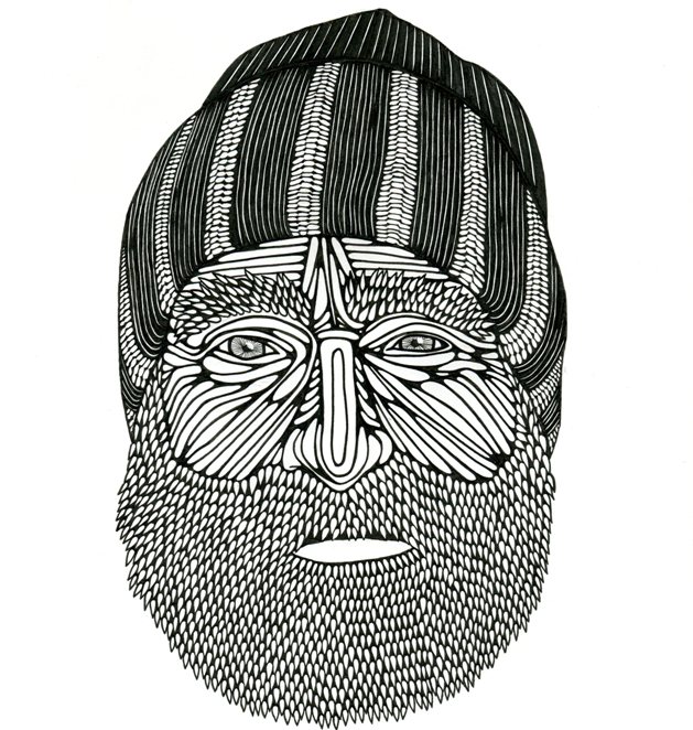 629x662 Beanie Man Drawing Mulga The Artist - Beanie Sketch