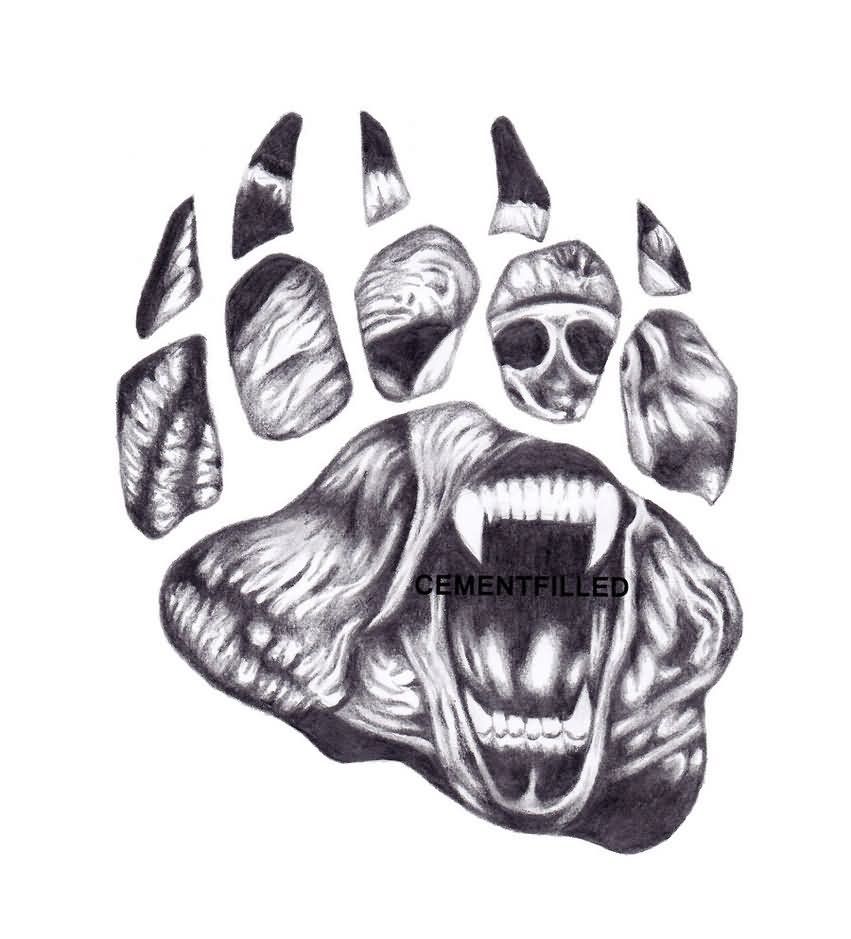 851x939 Bear Paws Sketches Tattoos - Bear Claw Sketch