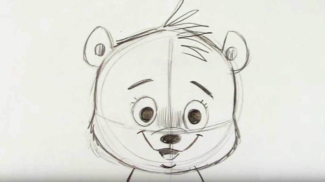 1280x720 How To Draw A Bear - Bear Cub Sketch